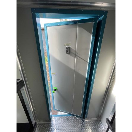 cold room trailer mounted inside door open