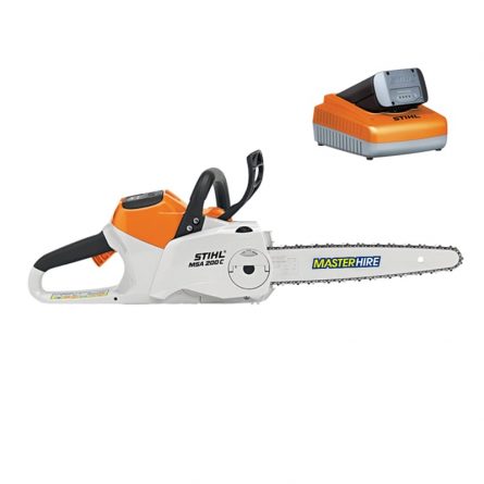 Master Hire battery powered chainsaw