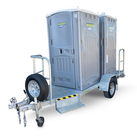 Double Portable Toilet Trailer for Hire