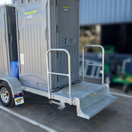 Double Portable Toilet Trailer with hand rail