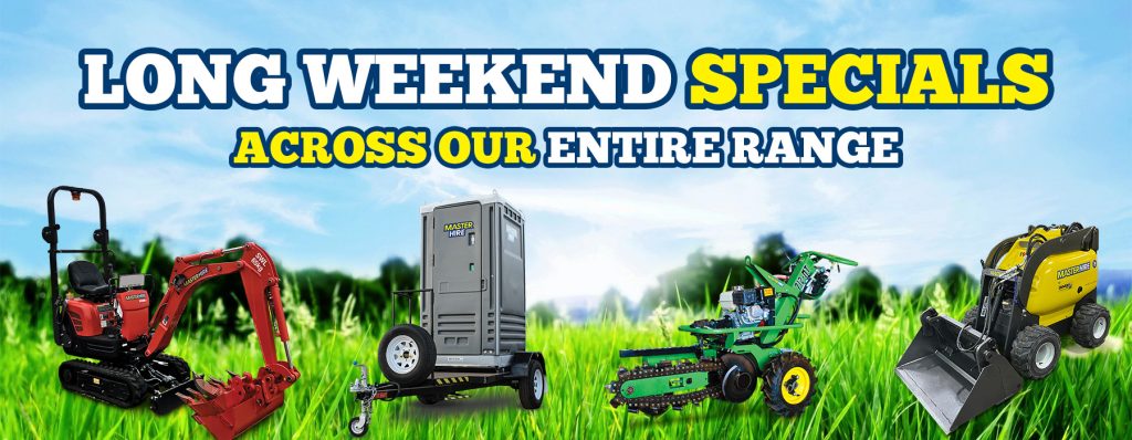 long weekend specials at master hire